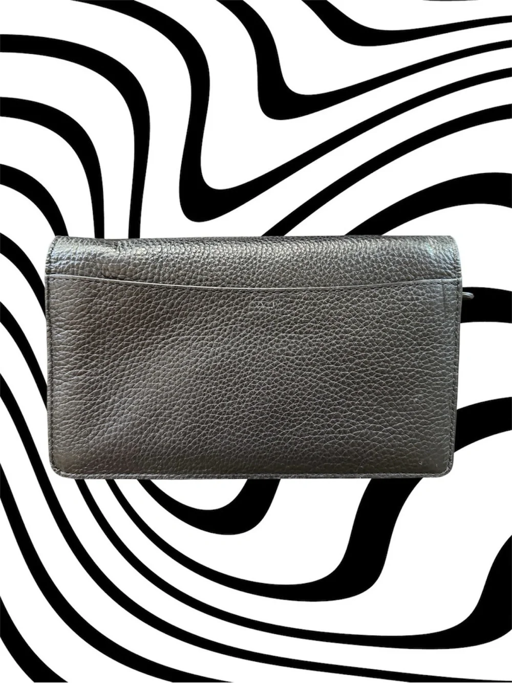 Coach Black Pebbled Leather Continental Wallet